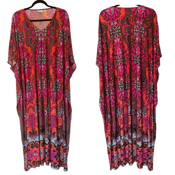 Joan Rivers Dresses & Skirts - JOAN Rivers Vintage Maxi Dress Kaftan - Boho Scroll Print - Women's 1XP